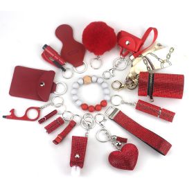 Diving Fabric Self-defense Alarm Keychain (Option: Red)