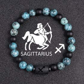 Twelve Constellations Bracelets 8mm Obsidian String Beads Natural Stone (Option: Sagittarius)