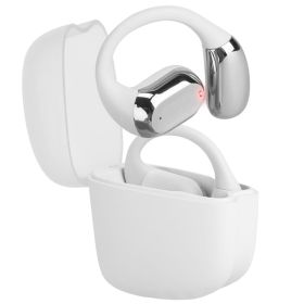 1 Set Wireless V5.4 Open Ear Earbuds With Earhook LED Display Charging Case IPX5 Waterproof 300Hrs Standby Time Touch Control Stereo Sport Headphones (Option: white)