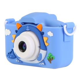 Pink-Blue Options -- 1Pc Dinosaur Kids Selfie Camera Cartoon Camera 48MP 1080P HD Digital Camera With Cartoon Case Card Reader 32G MMC Card For Boys G (Option: Blue)