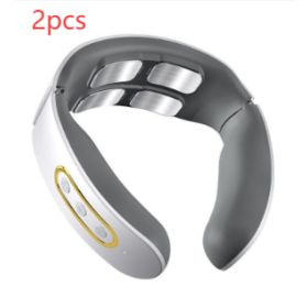 Cervical spine electric hot compress neck protector (Option: White 2pcs-B-USB)