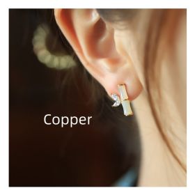Sterling Silver Hetian Jade Bamboo Earrings (Option: White and yellow-Copper)
