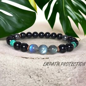 8mm Beaded Bracelet (Option: Green)