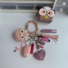 Whistle Alarm Window Breaker Keychain Set (Option: pink)