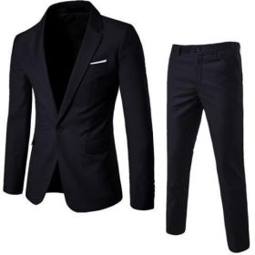 Suit Youth Summer Korean Style Self-cultivation Single Western Jacket (Option: Black-S)