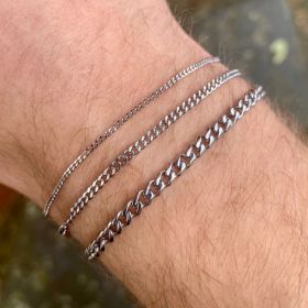 Fashion Personality Flat Cuban Link Chain Bracelet (Option: 5940301Style)