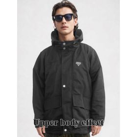 Men's Outdoor Rainproof And Windproof Assault Suit (Option: Black-XL)