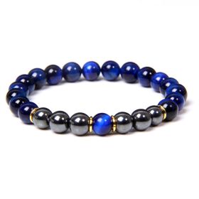 Black Gallstone Bracelet Tiger Eye Energy Fitness Men's Gift Jewelry (Option: 5 Style)