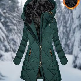 European And American Style Women Cotton-padded Jacket (Option: Dark Green-S)