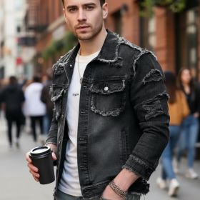 Formal And Well-fitting Denim Jacket (Option: Y031XL)