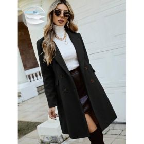 Clasi Double Breasted Lapel Collar Overcoat (Option: Black-3XL)