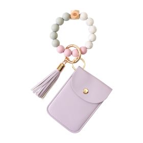 Silicone Bracelet Wrist Keychain Pendant (Option: K68326 Purple)