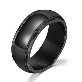 Personality Ring Titanium Steel Hip Hop Simplicity (Option: Spherical-US No.11)