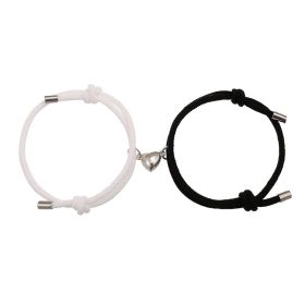 Simple Nylon Love Magnetic Bracelet (Option: Black white)