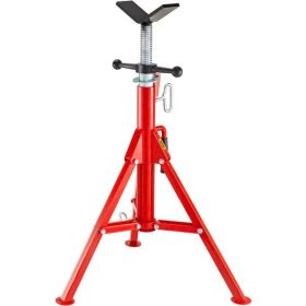 V Head Pipe Stand Adjustable Height 28-52 Inch, Pipe Jack Stands 2500 LB. Capacity,Folding Portable Pipe Stands To 12 Inch Pipe Supporting,Steel (Option: Default)