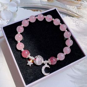 Lucky Beads Vintage Gray Moonstone Bracelet (Option: Pink Xingyue Bracelet)