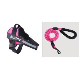 Fashion Simple Pet Leash Chest Strap Set (Option: Pink-M)