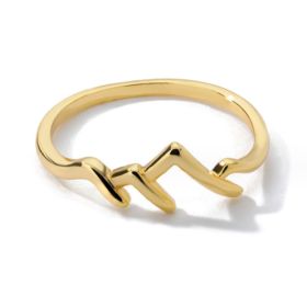 Mountain-shaped Copper Creative Custom Ladies Ring (Option: Gold1-1PC)