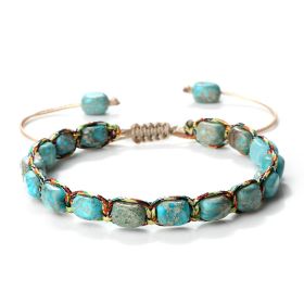 Retro Bohemian Style Hand Weaving Bracelet (Option: Emperor Light Blue Square)