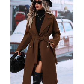 Fashionable Casual Long Coat (Option: Coffee-M)