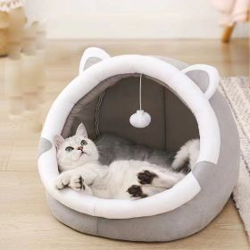 Winter pet cat house with velvet (Option: Bear-M)