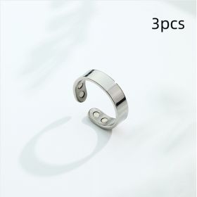 Anti Snoring Ring Stopper Sleeping Breath Aid Acupressure Treatment Stop Snore Health Care Magnetic Therapy Finger Ring Healthy Jewelry (Option: Steel Color 3pcs)