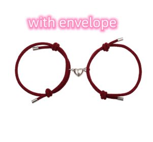 Simple Nylon Love Magnetic Bracelet (Option: Wine red with envelope)