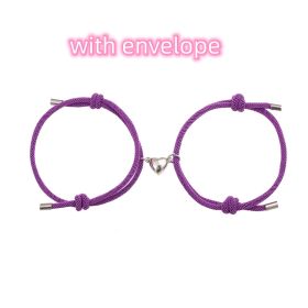 Simple Nylon Love Magnetic Bracelet (Option: Purple with envelope)
