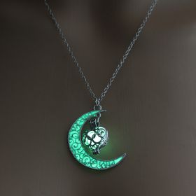 Glowing Pendant Necklaces Silver Plated Chain Necklaces (Option: NY348 Yellow green)