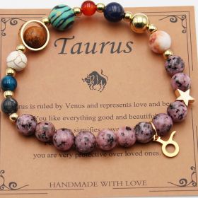 Eight Planets 12 Constellation Bracelet Natural Stone Hemp Stone (Option: Taurur)