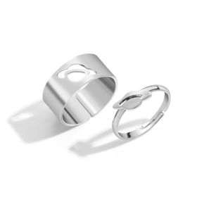 Hot Selling Creative Personality Butterfly 2-Piece Set Ins Same Punk Style Couple Ring (Option: J)