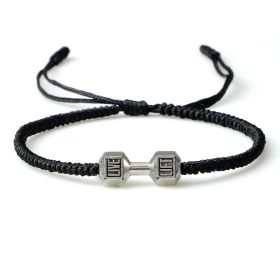 Originality Woven Dumbbell Alloy Bracelet (Option: Black Silver)