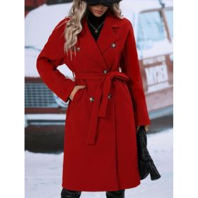 Fashionable Casual Long Coat (Option: S-Red2)