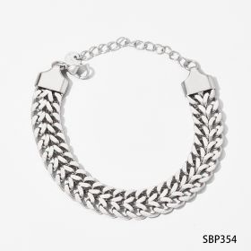 Stainless Steel Bracelet Electroplating Simple Style (Option: SBP354)