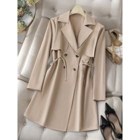 Women's Windbreaker With Drawstring Waist (Option: Khaki-3XL)