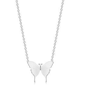 Geometric Butterfly Pendant Butterfly Necklace Simple (Option: Silver-F)