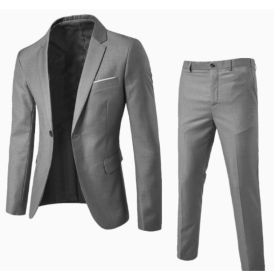 Suit Youth Summer Korean Style Self-cultivation Single Western Jacket (Option: Grey-2XL)