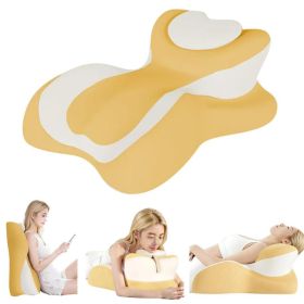 Ergonomic Heart-shaped Memory Foam Chest Support Pillow, Cute Backrest Cushion To Relieve Pressure,Self-pickup Only (Option: Yellow)