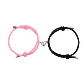 Simple Nylon Love Magnetic Bracelet (Option: Black pink)
