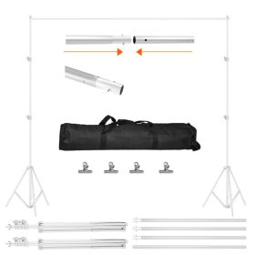 1Pc 6.5 Plus 10ft Photo Video Studio Backdrop Background Stand Adjustable Heavy Duty Photography Backdrop Support Stand Set With Carrying Bag Clamps (Option: white)