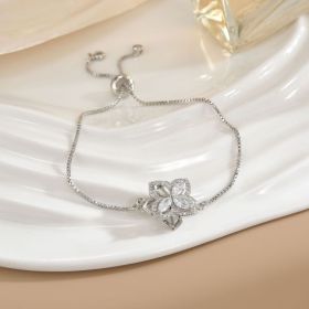Simple Rotatable Flower Color-preserving Pure Copper Gold-plated Bracelet (Option: Rotating Bracelet 9)
