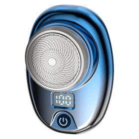 Portable Electric Shaver With LED Digital Display Type-C Rechargeable (Option: Blue)