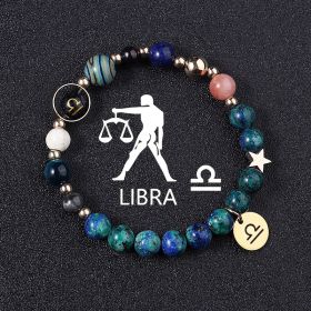 Twelve Constellations Bracelets Natural Stone Phoenix Lapis Lazuli Eight Planets (Option: Libra)
