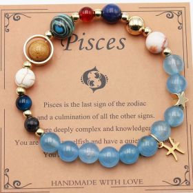 Twelve Constellations Bracelets Natural Stone Beaded Eight Planets (Option: Piseces)