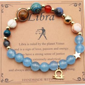 Twelve Constellations Bracelets Natural Stone Beaded Eight Planets (Option: Libra)