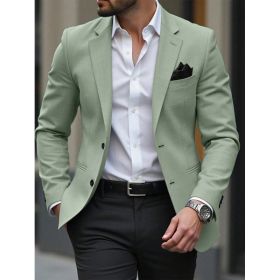 Men's Casual Light Business Suit Jacket (Option: Green-S)