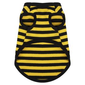 Summer Thin Cotton Striped Vest Dog Clothes (Option: Yellow Cotton Stripes-M)