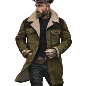 Suede Multicolor Jacket Multi-pocket Zipper (Option: Army Green-L)