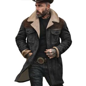Suede Multicolor Jacket Multi-pocket Zipper (Option: Black coffee-S)