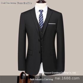 New Mens Formal Trousers For Suits And Professional Outerwear (Option: Black-6XL-Two buttons)